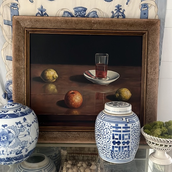 •VINTAGE MIDCENTURY OIL MAXIMALIST ART FRUIT• - Picture 9 of 16